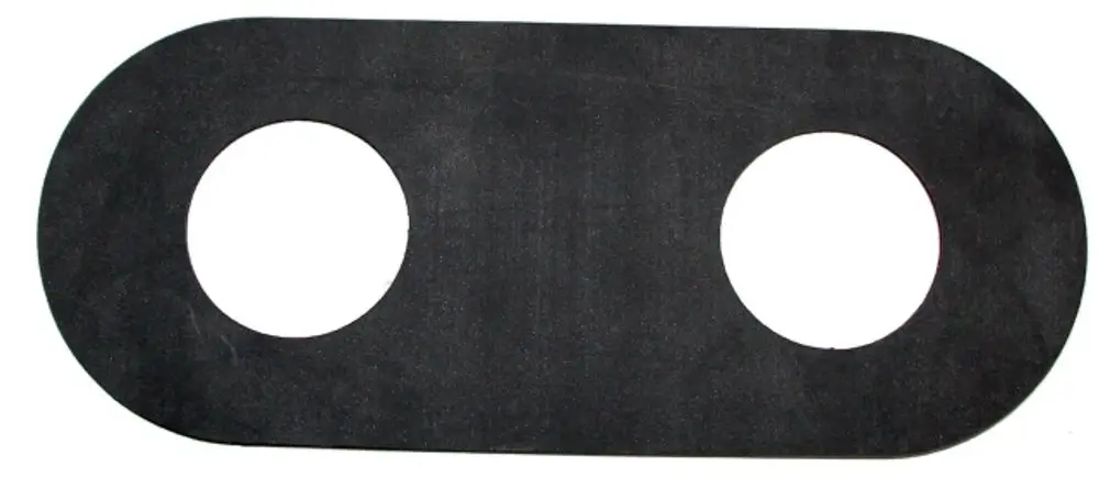 Dichtungsmanschette von Wolf mit zwei Öffnungen, ovaler Form und schwarzer Oberfläche, zur Verwendung in Regelungskästen.